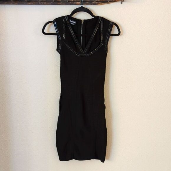 Bebe Mesh Sparkle Dress Size Small Black Sequins Mesh dress - Picture 1 of 12